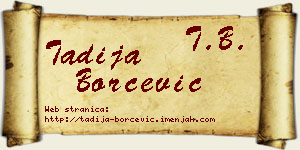 Tadija Borčević vizit kartica